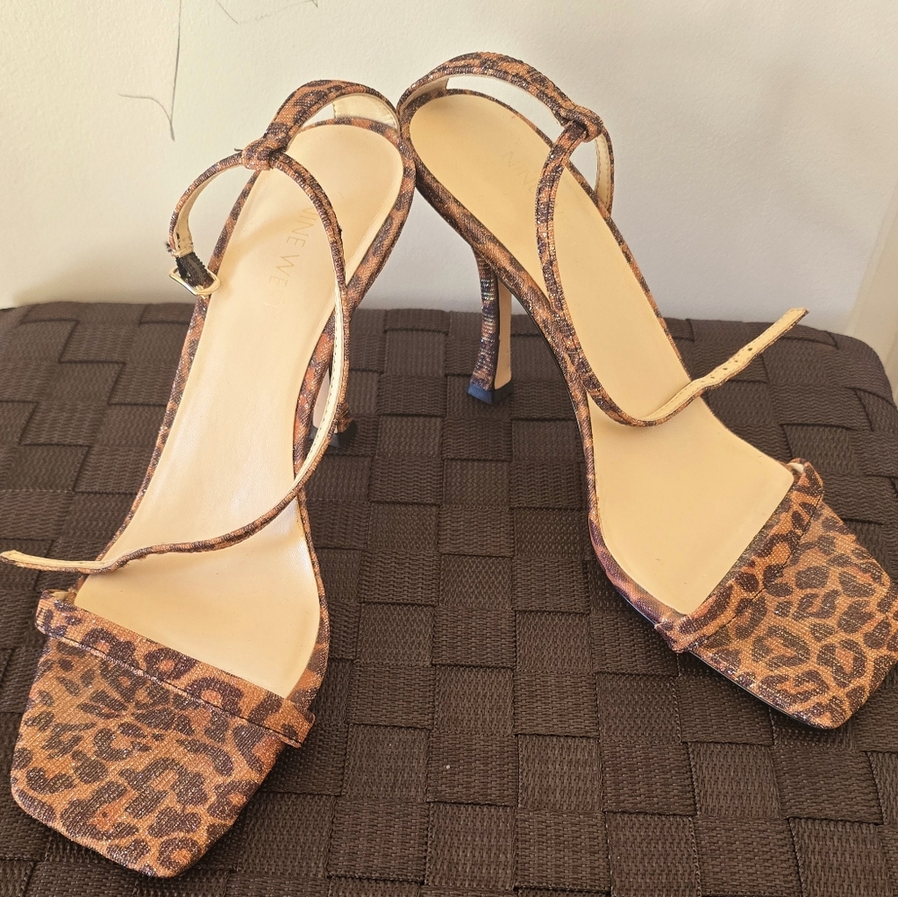 Nine West Glitter Leopard Sandals